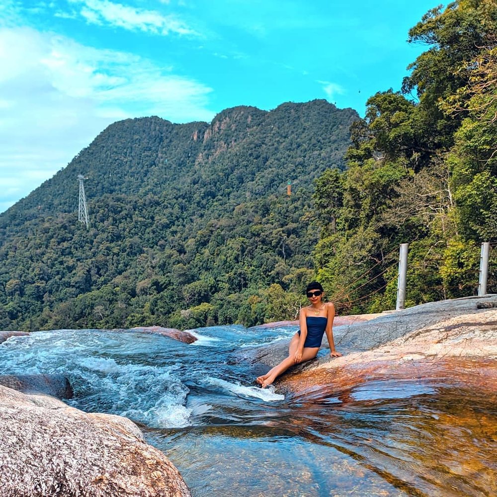 pantai kok telaga tujuh waterfall best beach langkawi