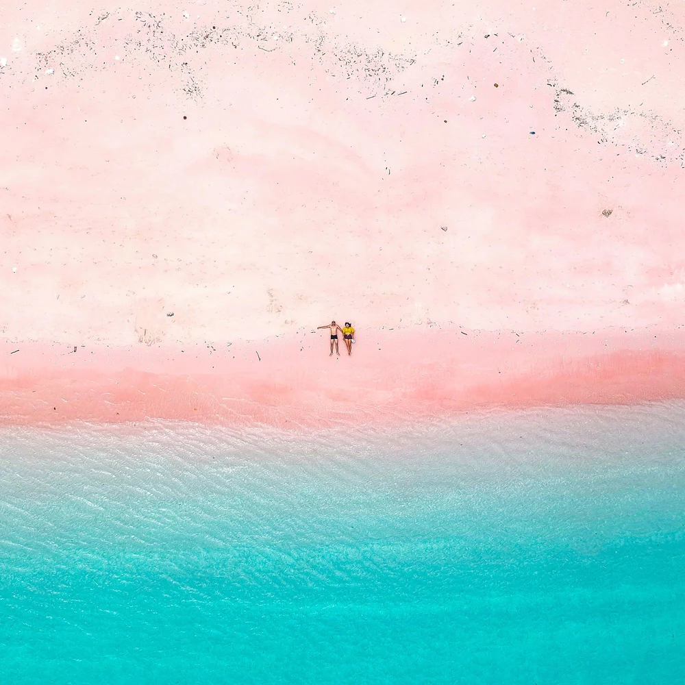 Pink Beach Komodo Island Aerial