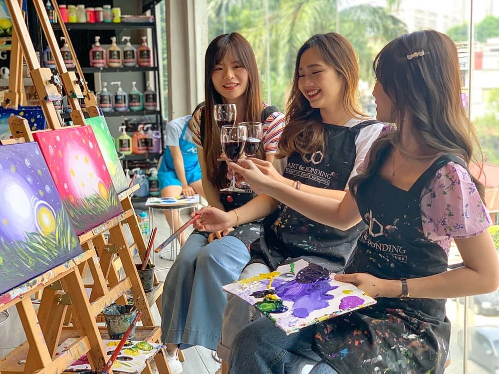 sip and paint art and bonding kl