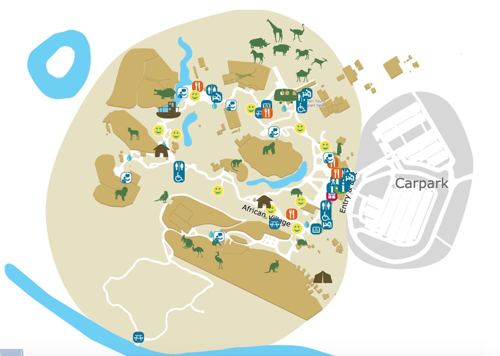 werribee zoo map