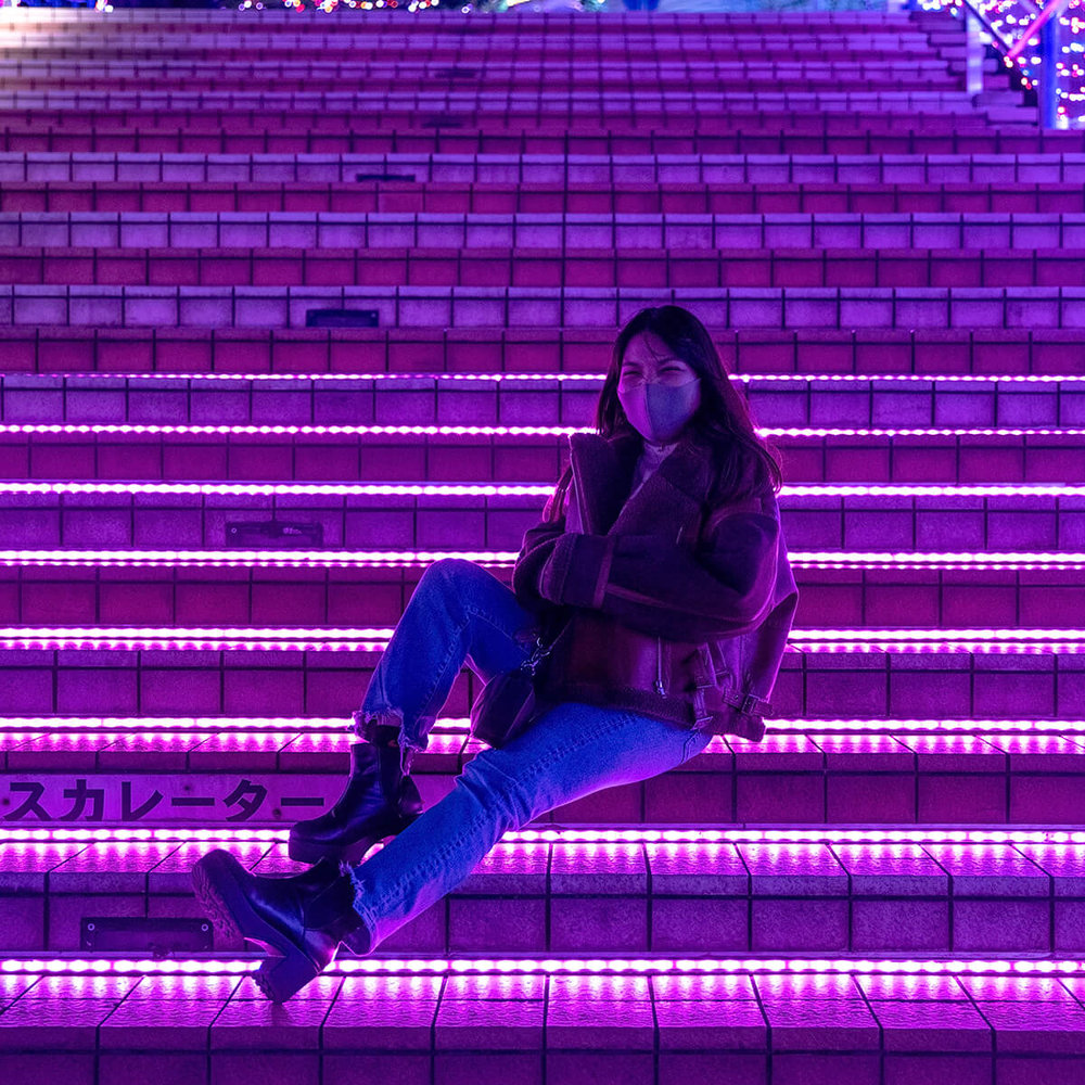 よみうりランド 大階段(夜)