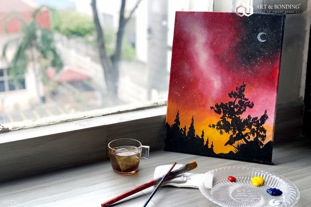 home bonding art kit sip and paint home delivery kl