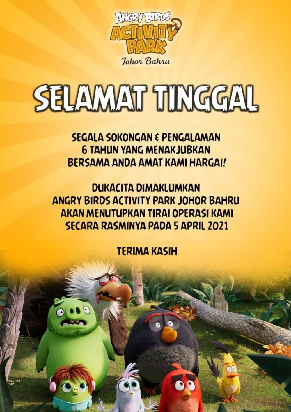 angry birds activity park johor jb closing down