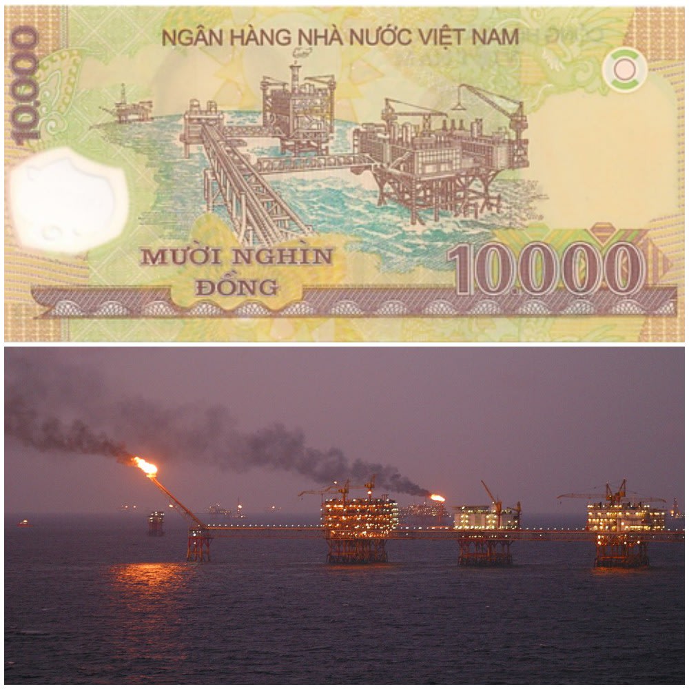 Tờ 10.000 Đồng: Mỏ Dầu Bạch Hổ, Vũng Tàu