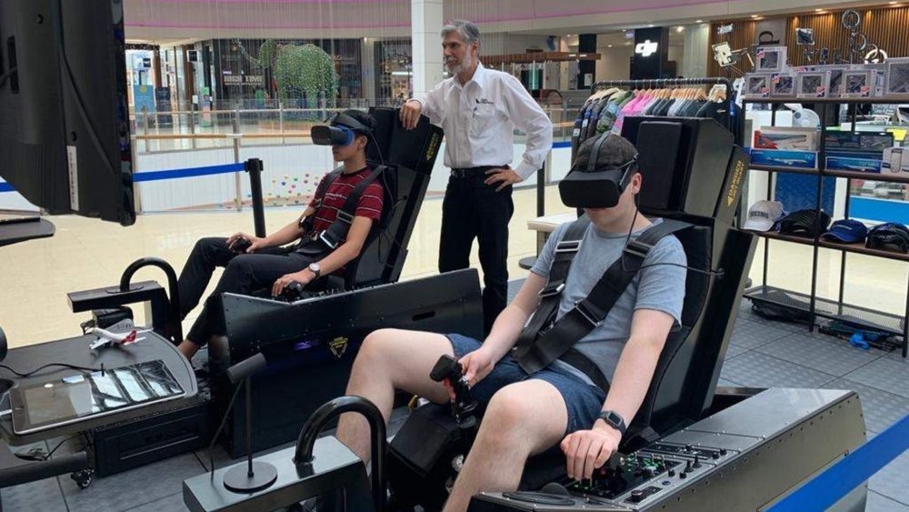 Feel the thrill as you attempt to land a military jet in this virtual reality experience