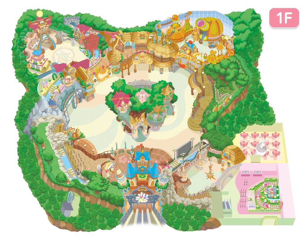 サンリオピューロランド館内マップ1階