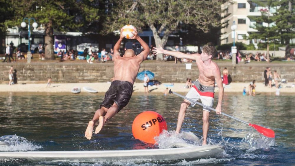 A fun game of SUPBALL at Manly