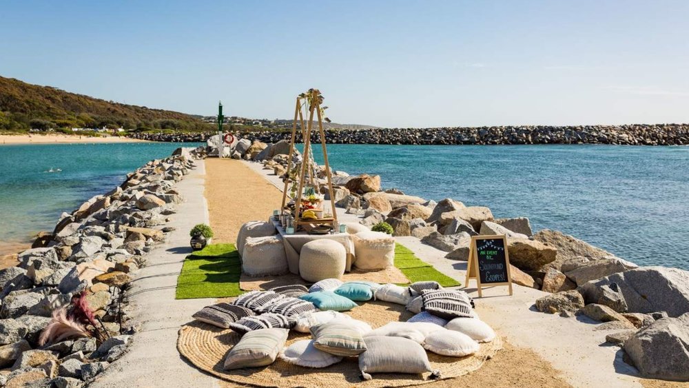 A gorgeous Pop-up Alfresco set up with a scenic view