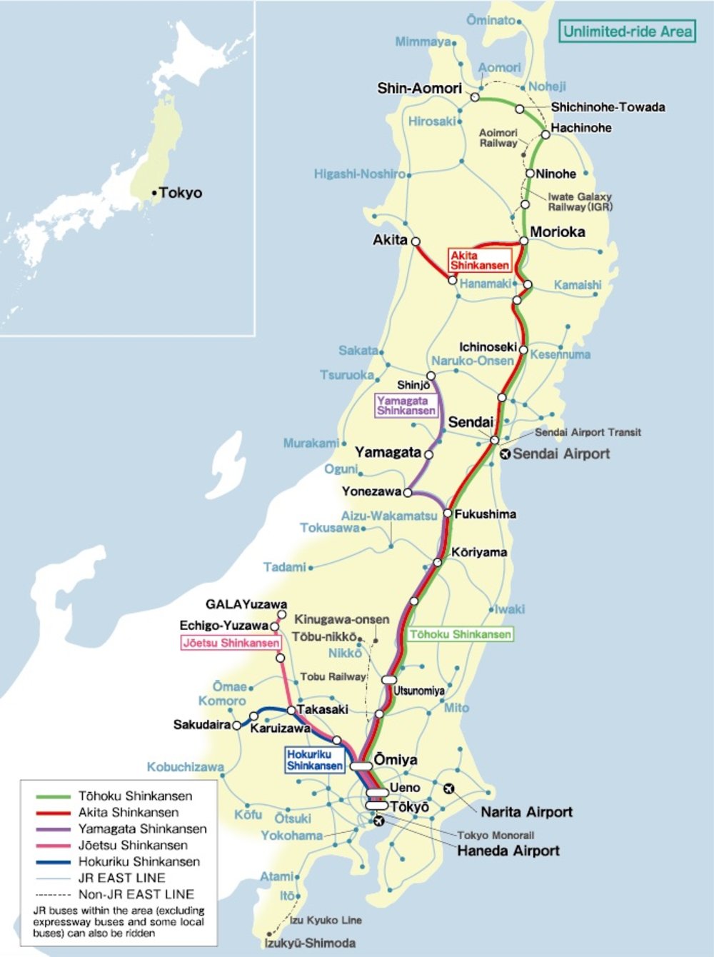 tohoku jr east map