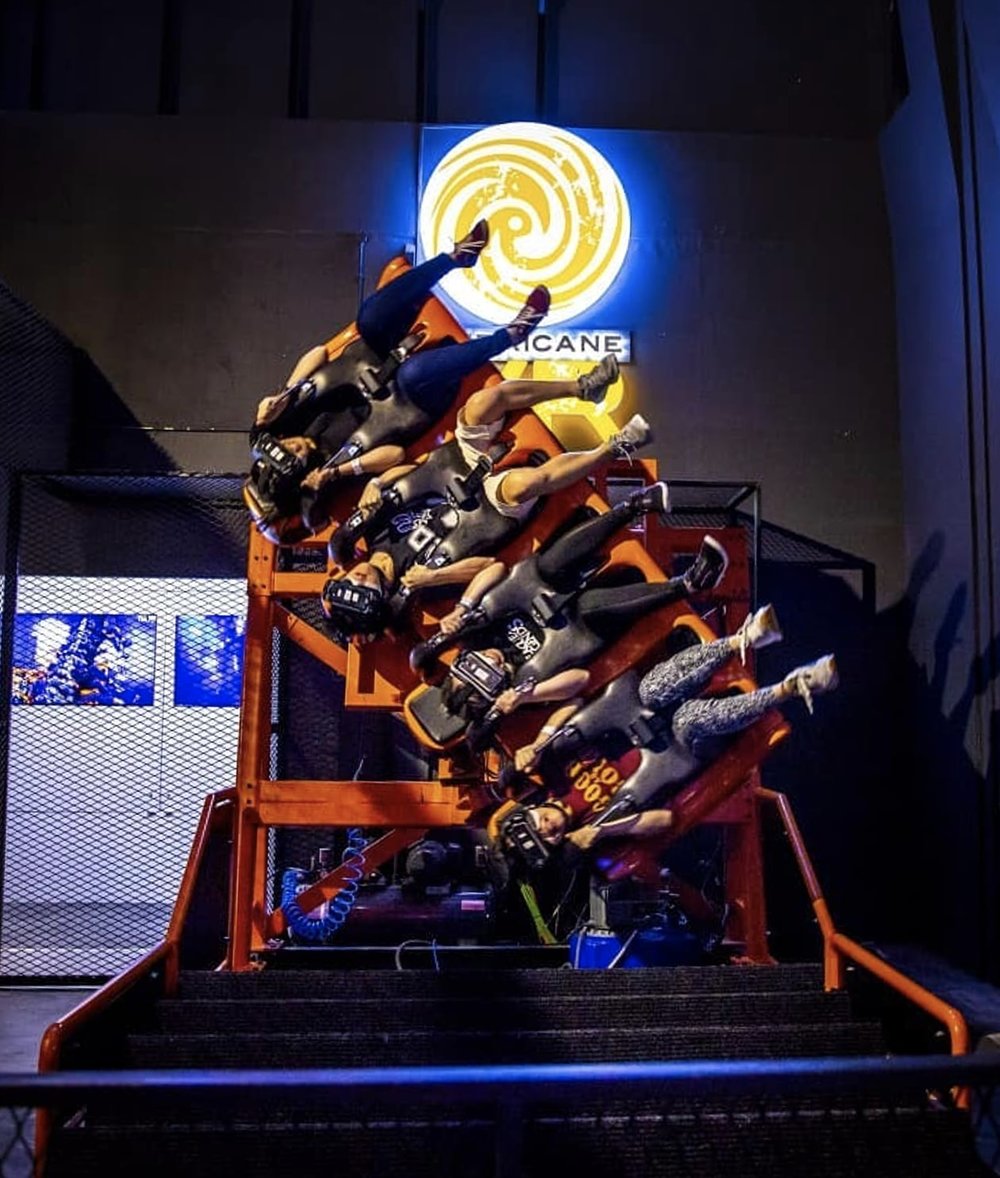 Hurricane VR virtual reality roller coaster at The Rift Theme Park