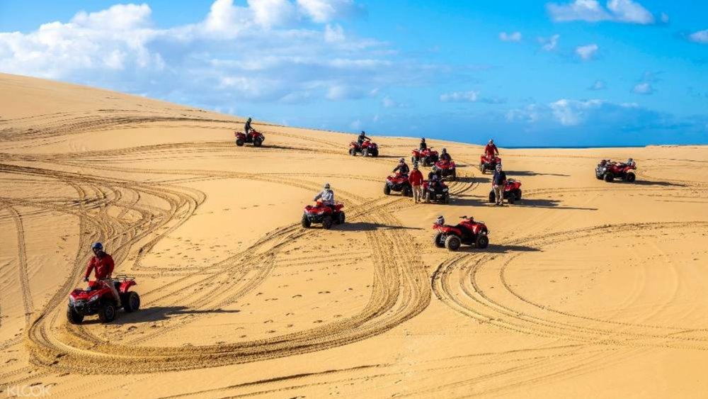 Quadbiking on the sand dunes of Port Stephens
