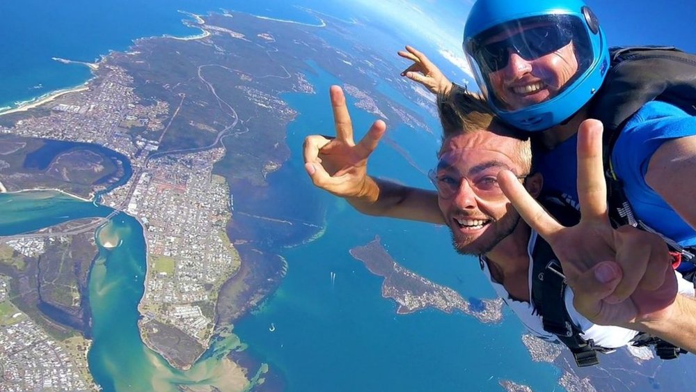 Are you brave enough to take a selfie while free falling? Image credits: @skydiveaustralia on Instagram