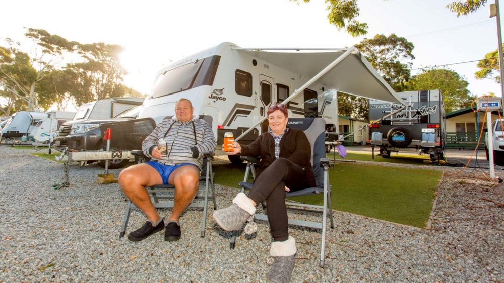 Park your own caravan at their drive-thru campsite! Credits: https://www.phillipislandcpk.com.au/
