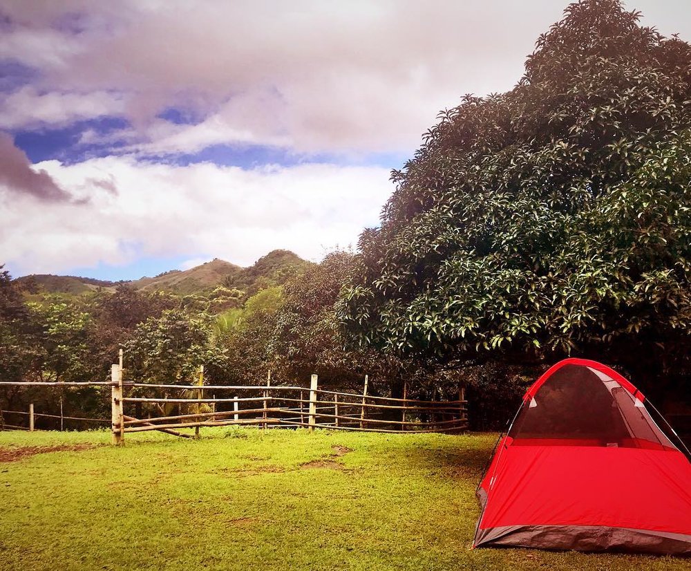 pili paninap farms campsite during golden hour
