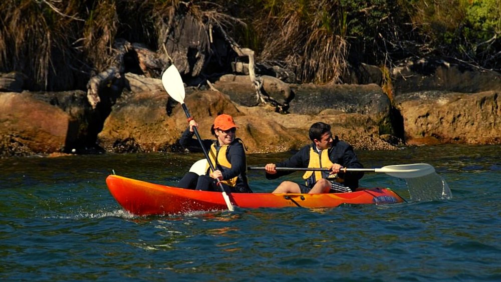Hire a double kayak and explore the waters and beaches of Manly together. Image credits: @ manly kayak centre on Instagram