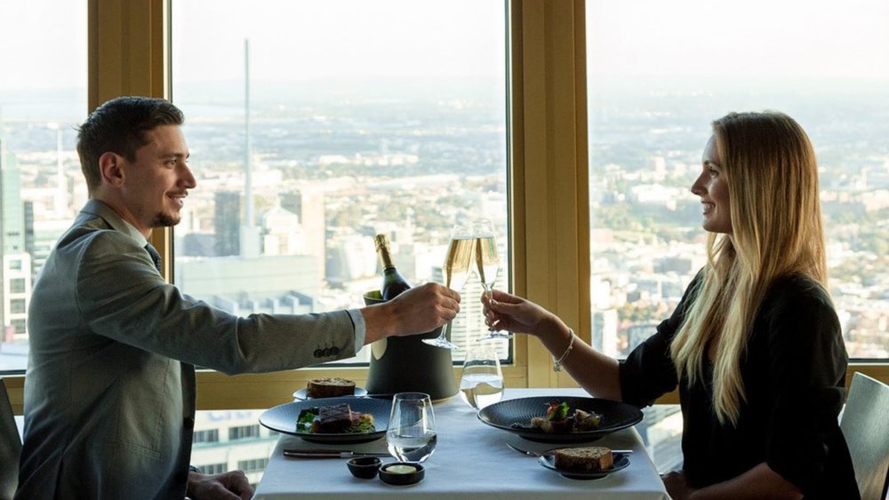 Dine fresh and up high with your love at Sydney Tower Infinity Bar and Dining. Image credits: @infinitysydneytower on Instagram