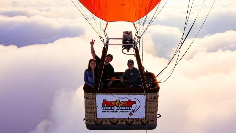 Soar among the clouds on a hot air balloon. Image credits: @hotairgoldcoast on Instagram