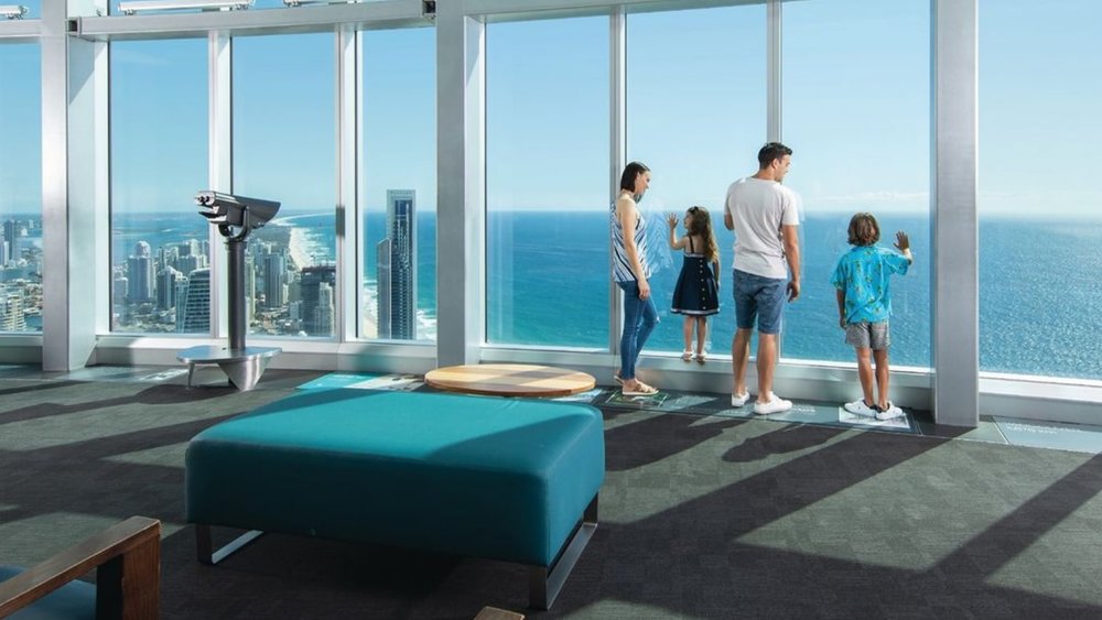 Bring the whole family up to the Skypoint Observatory Deck and witness stunning views of the Gold Coast. Image credits: @skypoint_au on Instagram