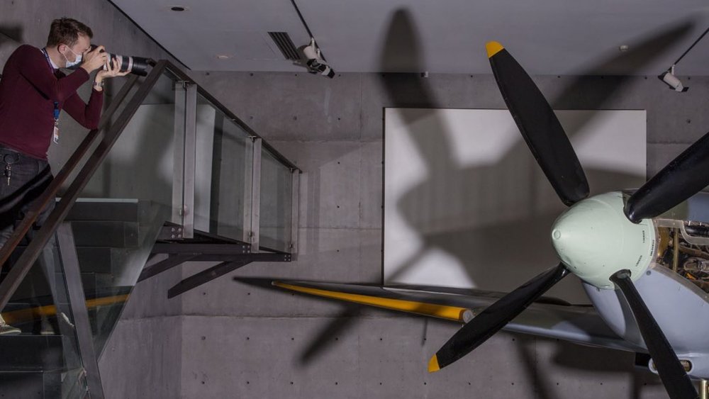 This photographer is taking snaps of the Spitfire Mark XVI featured in the Auckland War Memorial Museum. Image credits @aucklandmuseum on Instagram