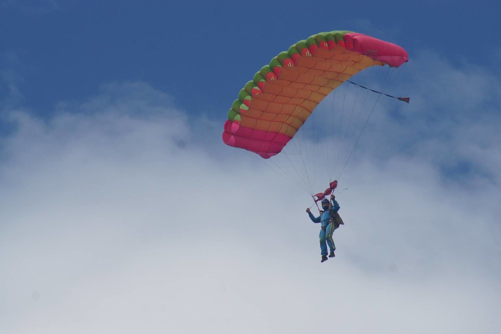 girl solo skydiving 