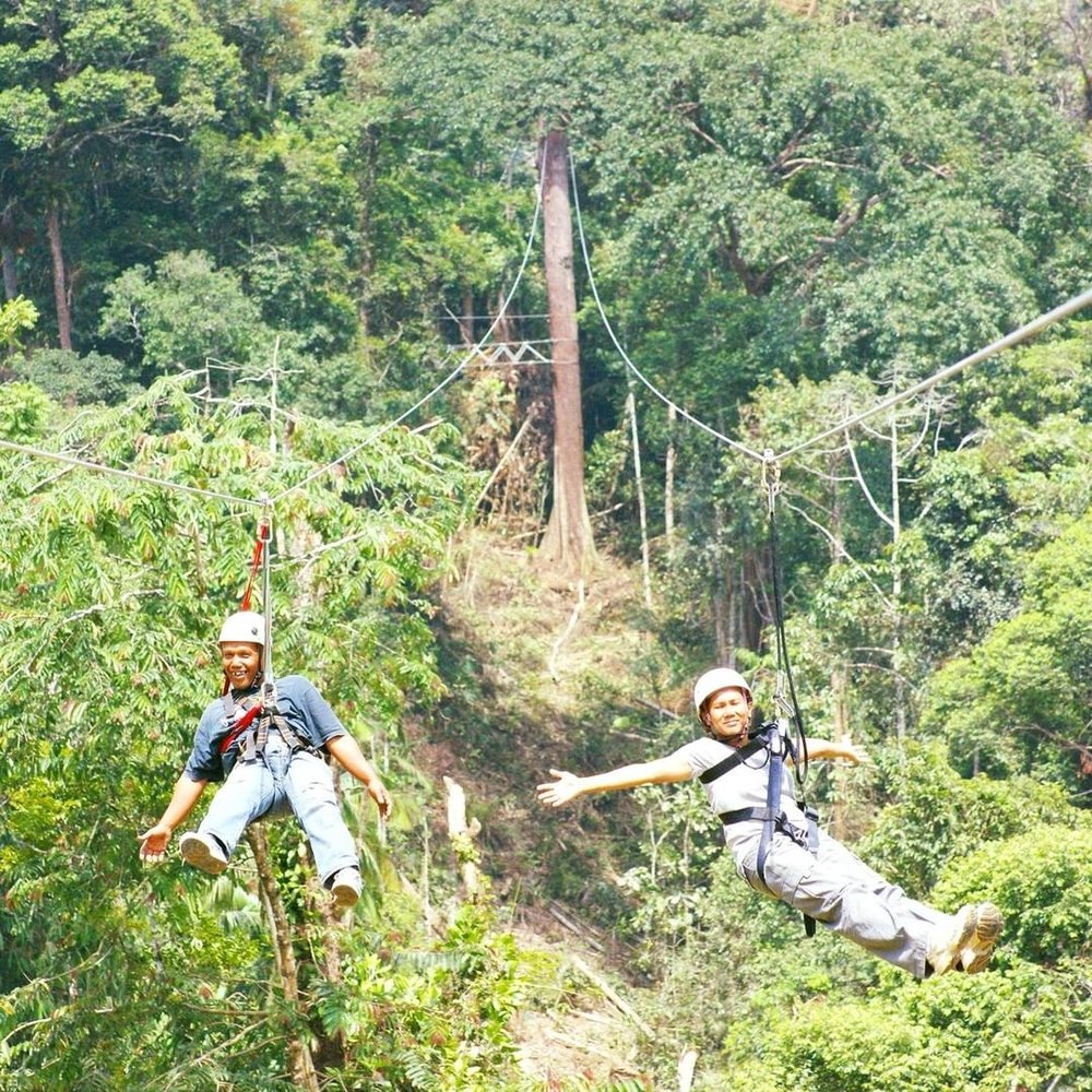 Flying fox activity at Colmar Tropicale Berjaya Hills Resort Bukit Tinggi Pahang
