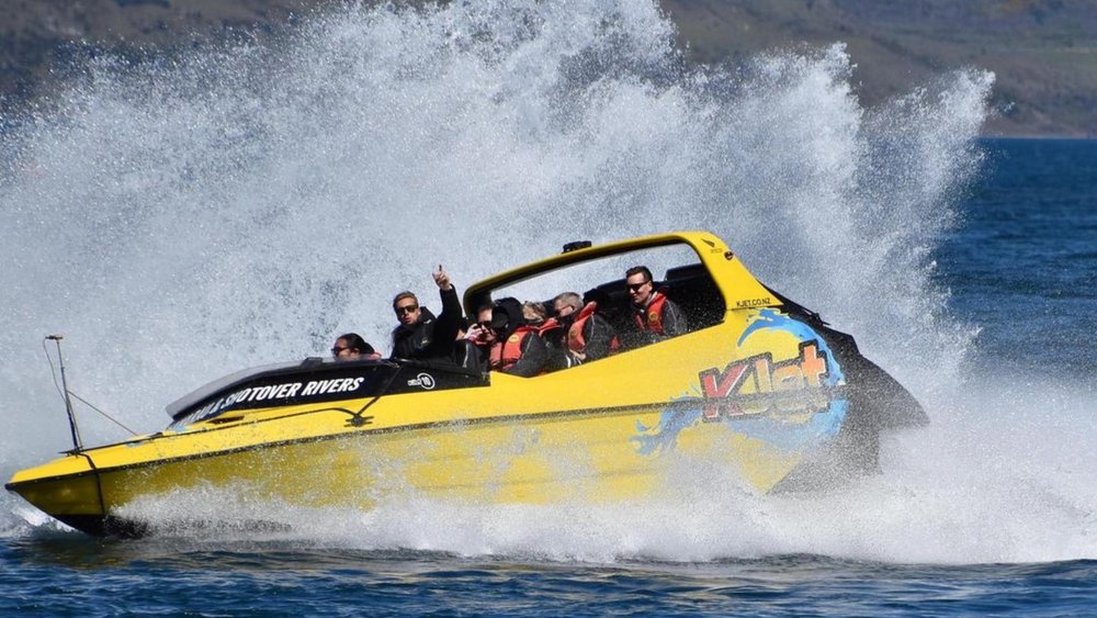 Feel the thrill as you zoom past Lake Wakatipu in this high-speed boat ride! Image credits: @kjetqueenstown