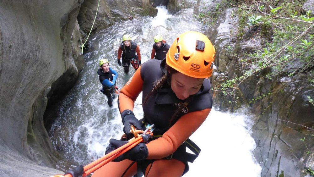 Beginners are recommended to try out this canyoning tour in Gibbston Valley!