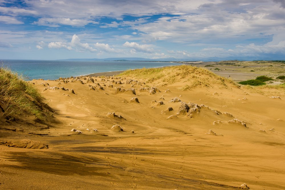 golden paoay sand dunes in the afternoon noon