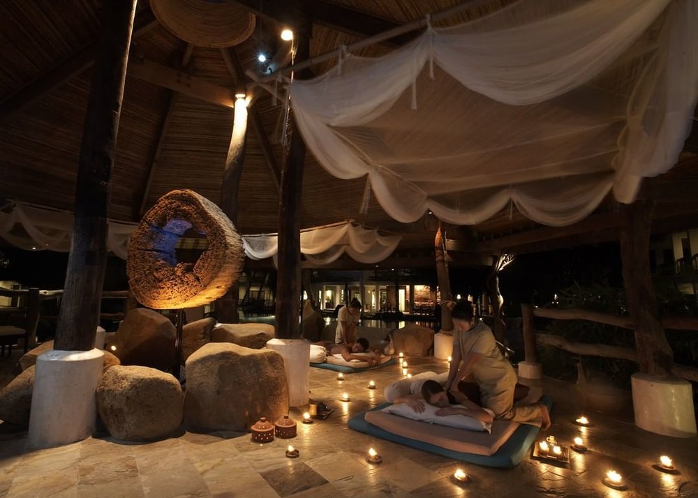 girl enjoying spa service in bluewater maribago