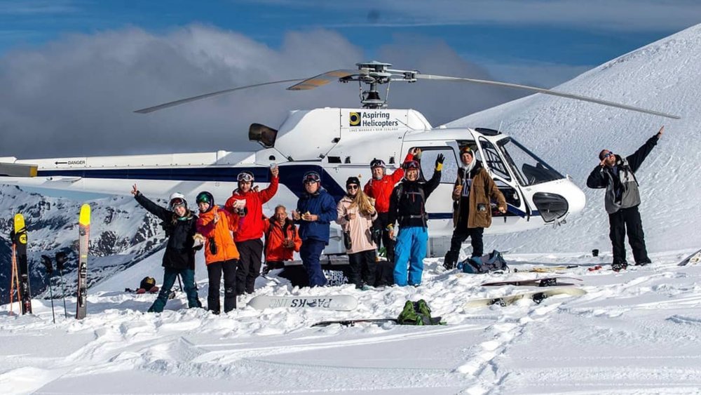 Heli skiing is perfectly safe for intermediate skiers! Credits: @harrismountainsheliski 