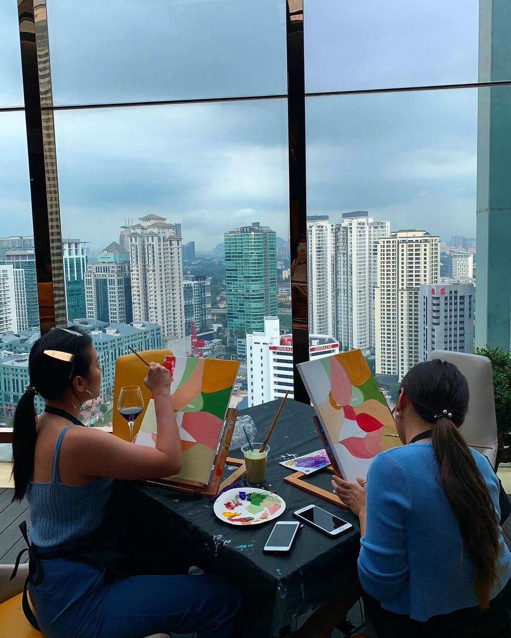 brew n brush painting workshop class art studio kl