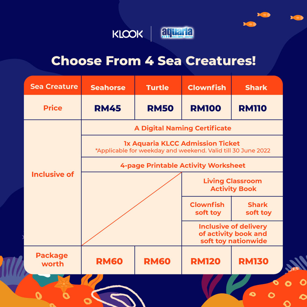 Name Your Sea Buddy Aquaria KLCC ticket packages price