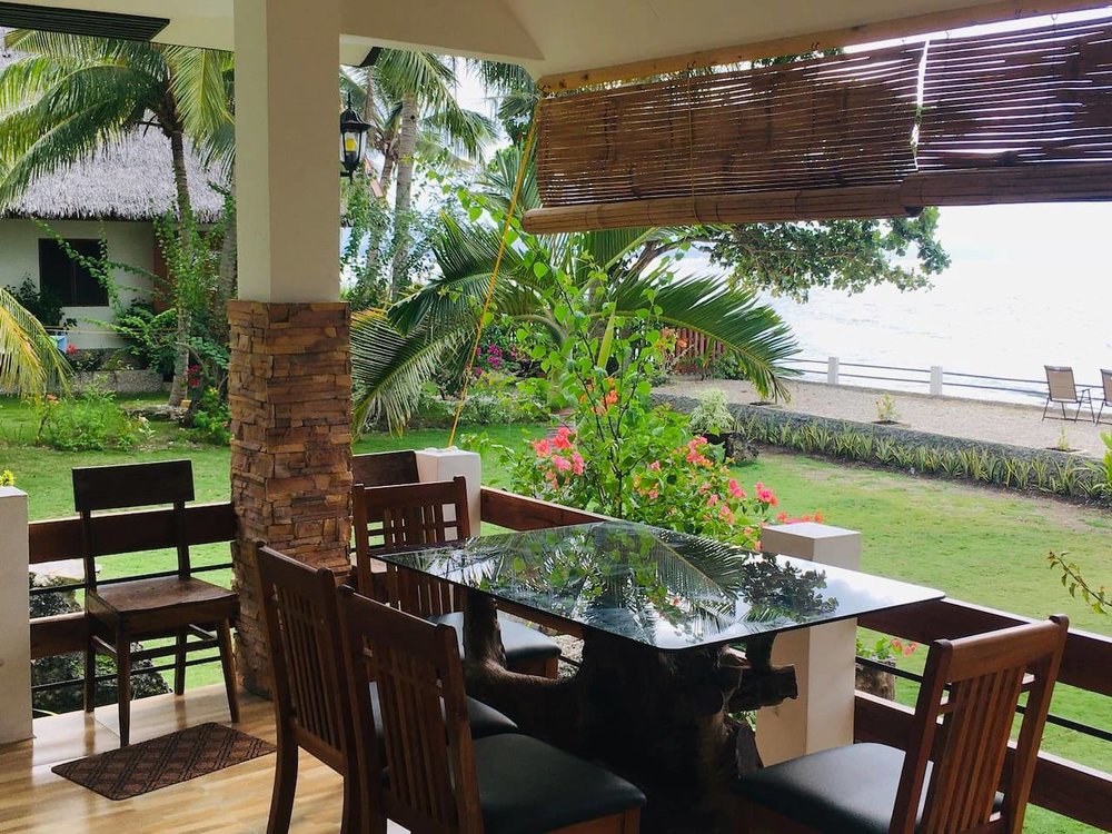 patio of eufron beach cabin in cebu