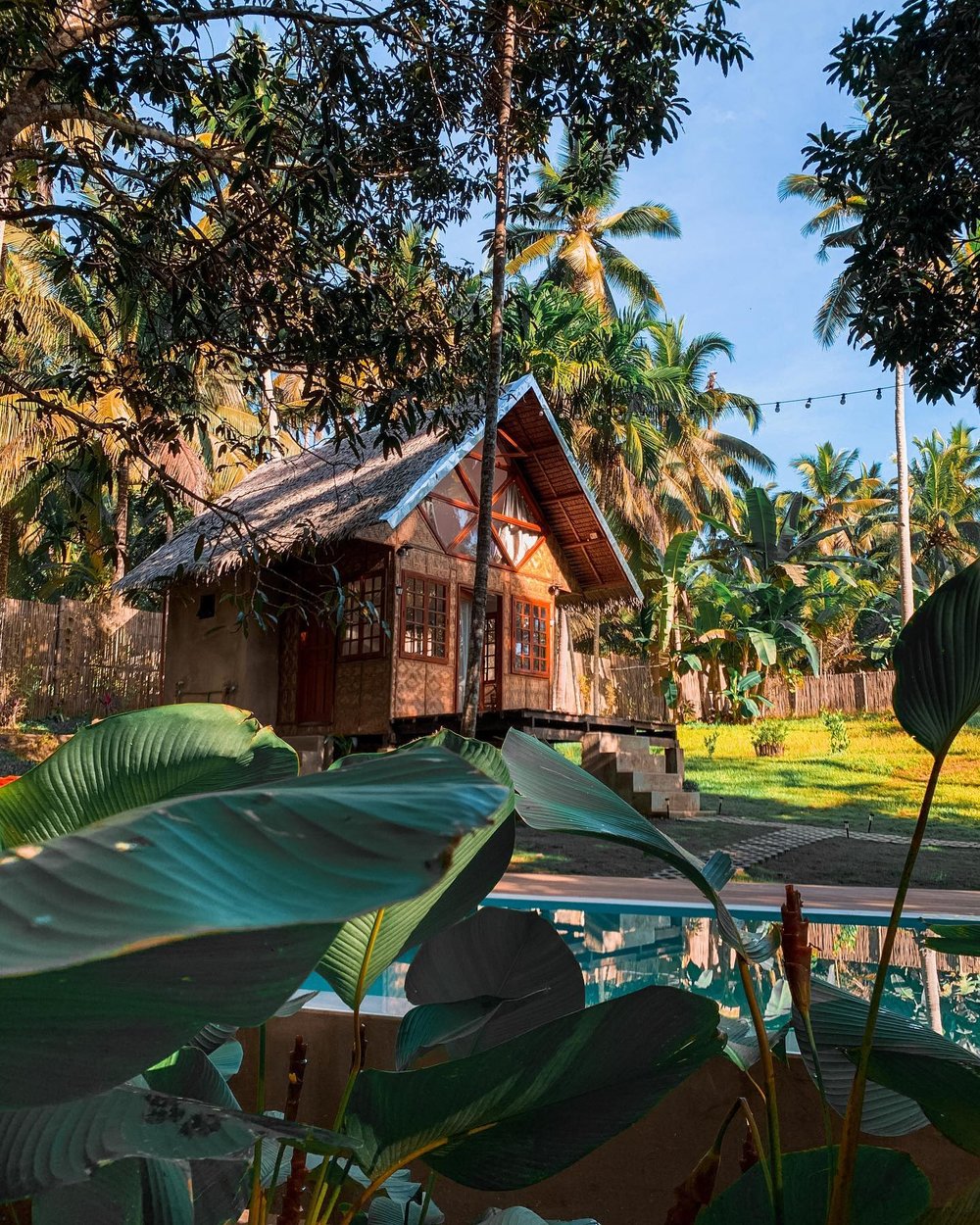 areca palm hut exterior