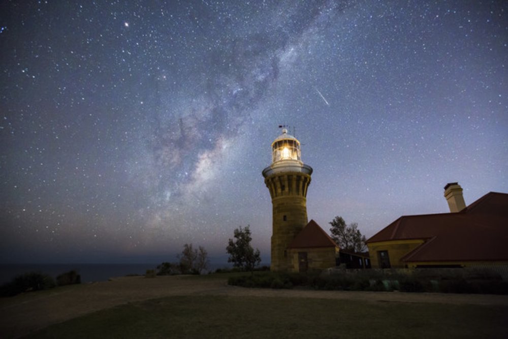 Stars shining over Barrenjoey Lighthouse, Palm Beach. Image credit: Destination NSW