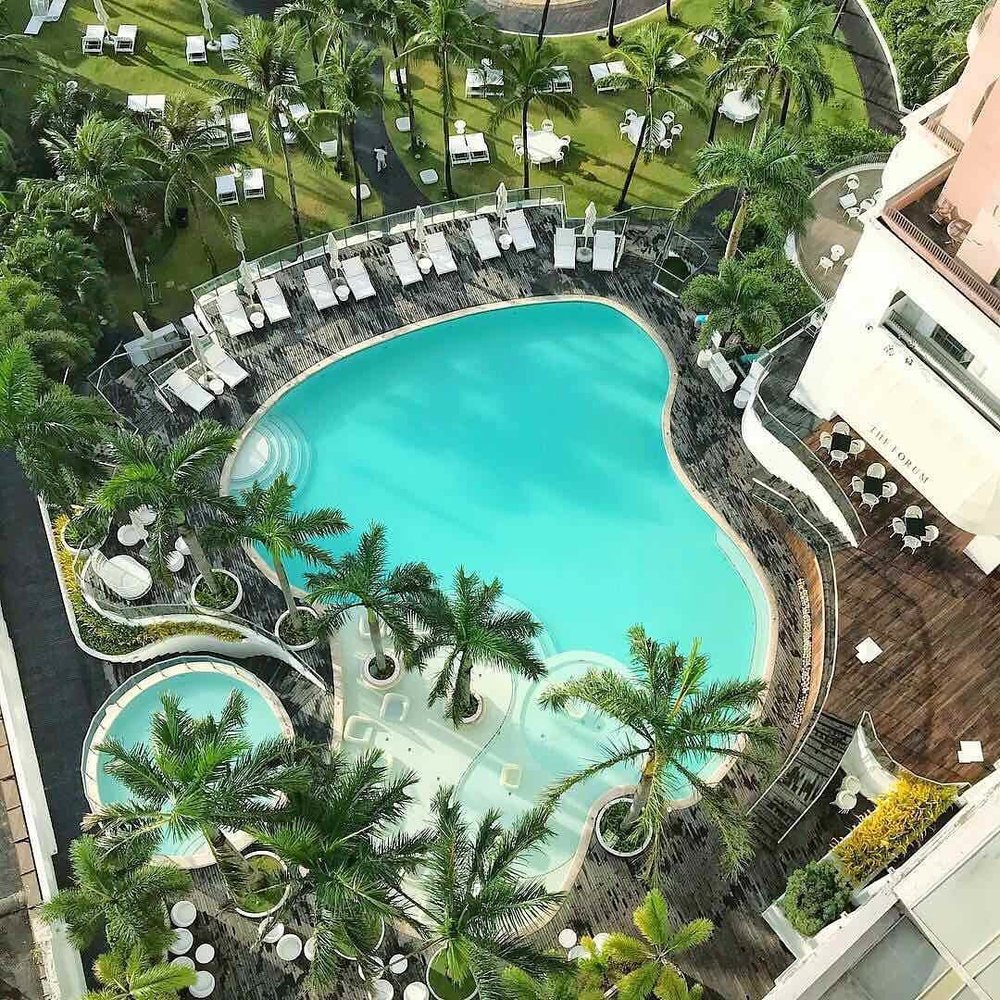 bird's eye view of movenpick cebu's swimming pool