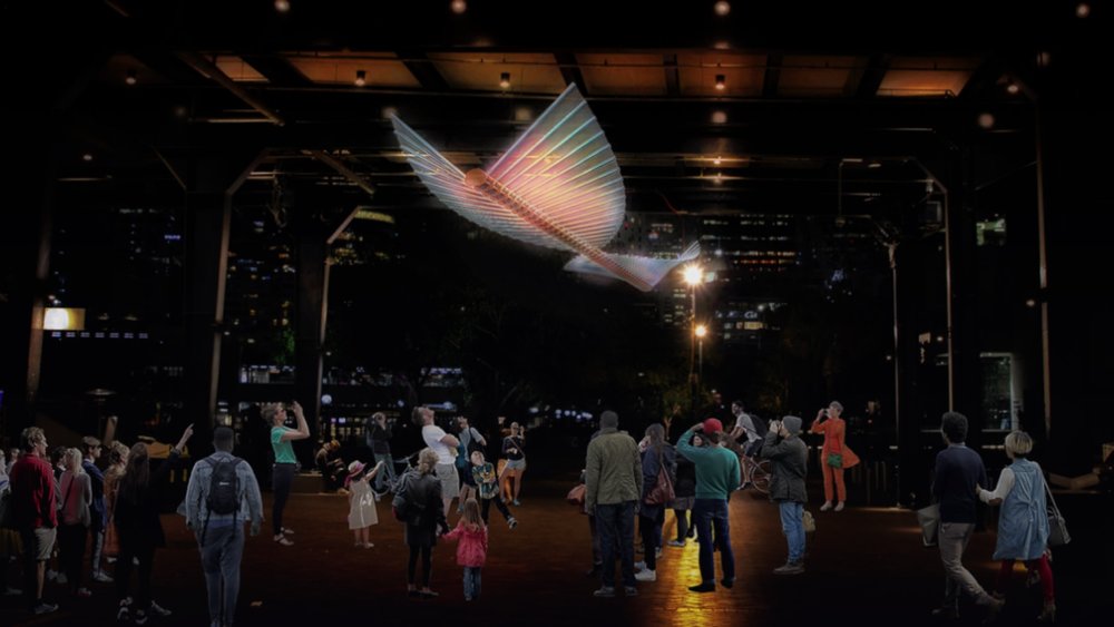Manta Rain is one of the light sculptures you should watch out for during Vivid!