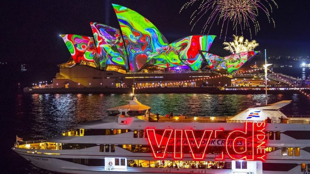 Discover the fantastic lights festival through the Sydney waters. Image credits @vividsydney on Instagram
