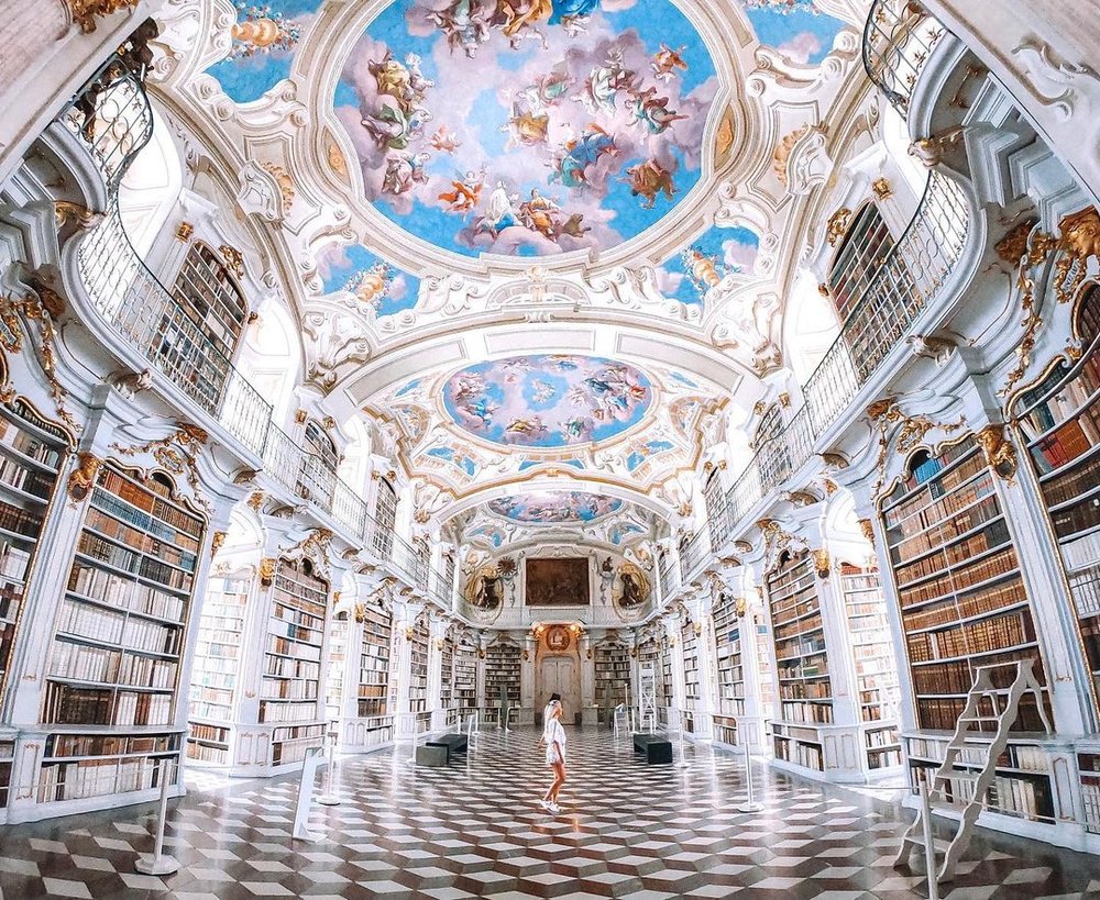 Admont Abbey Library in Austria beautiful baroque library