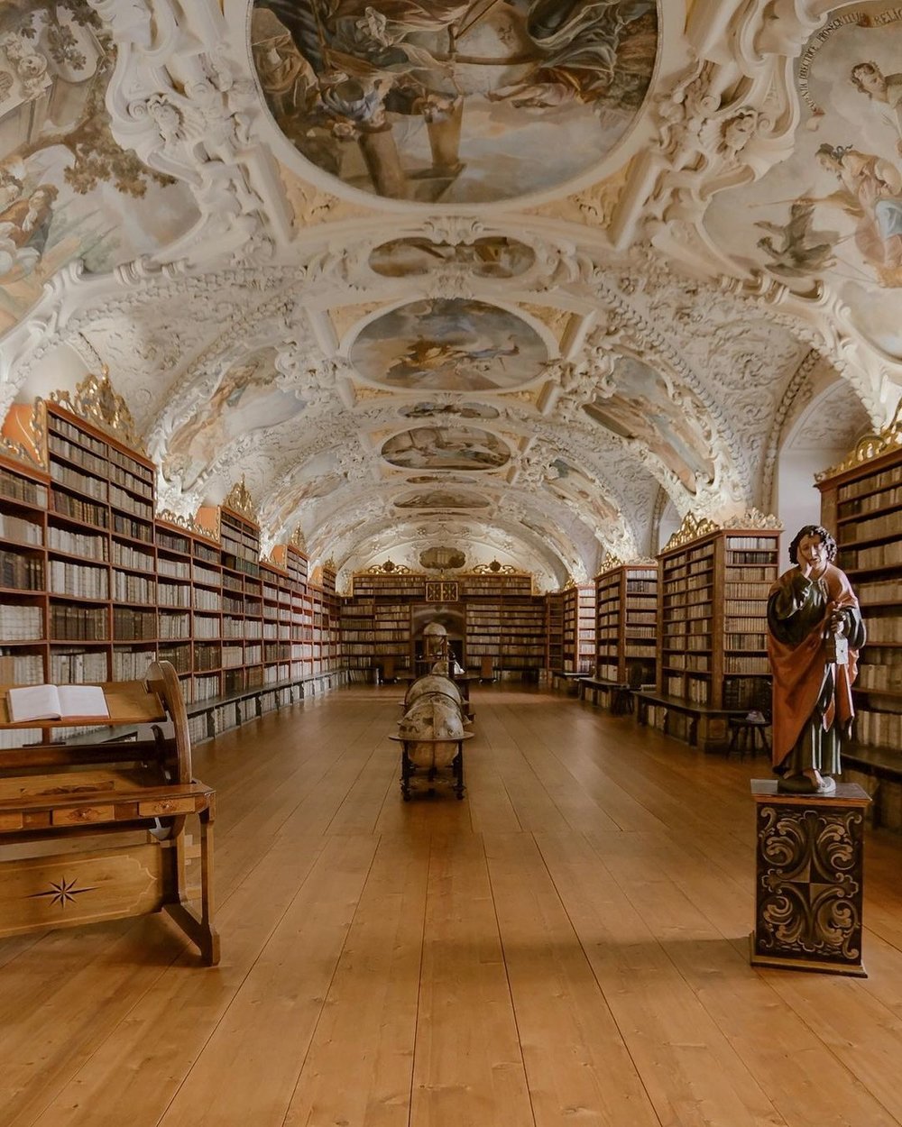 Strahov Monastery Library in Prague, Czech Republic most beautiful library in the world