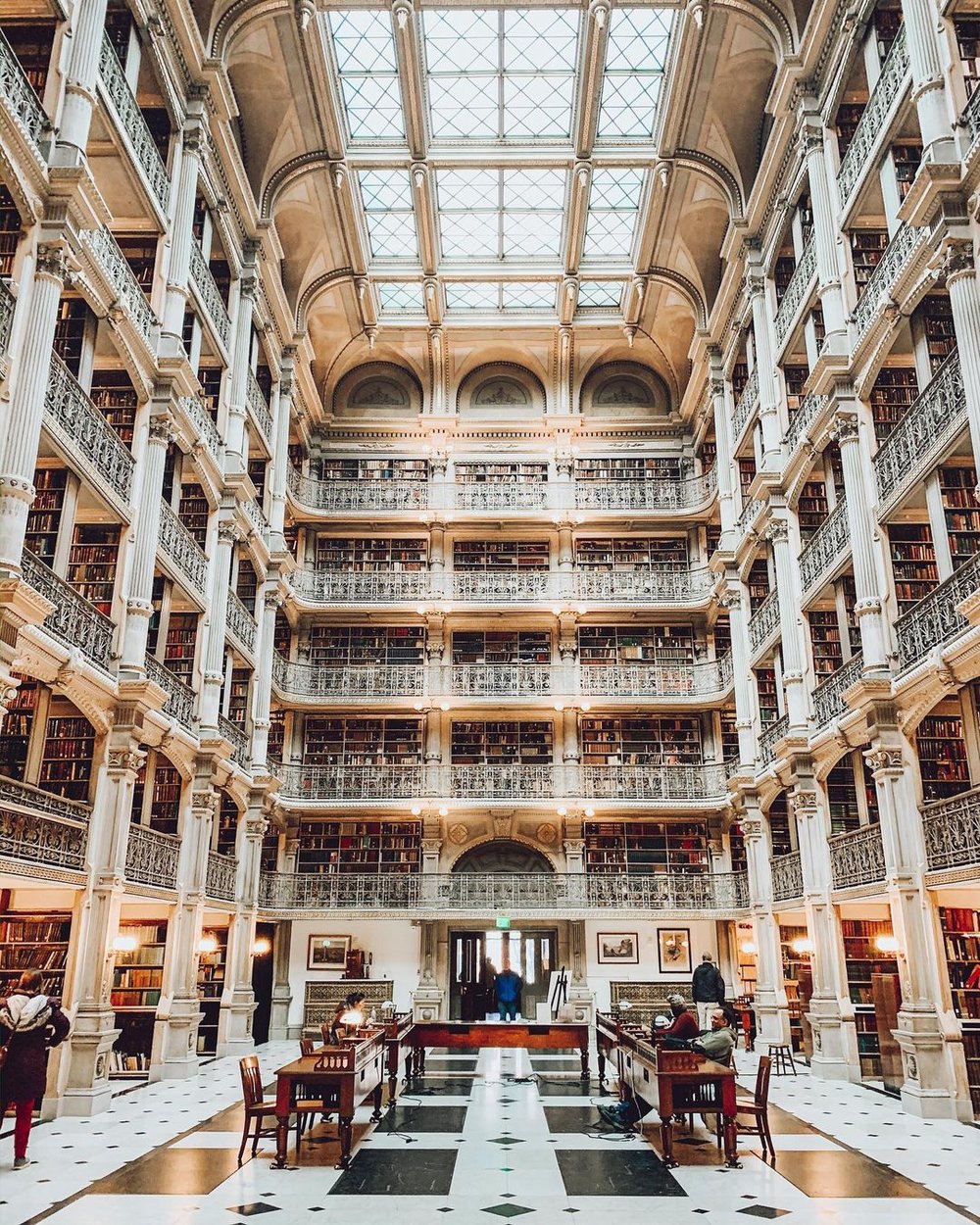 George Peabody Library in USA most beautiful library in the world