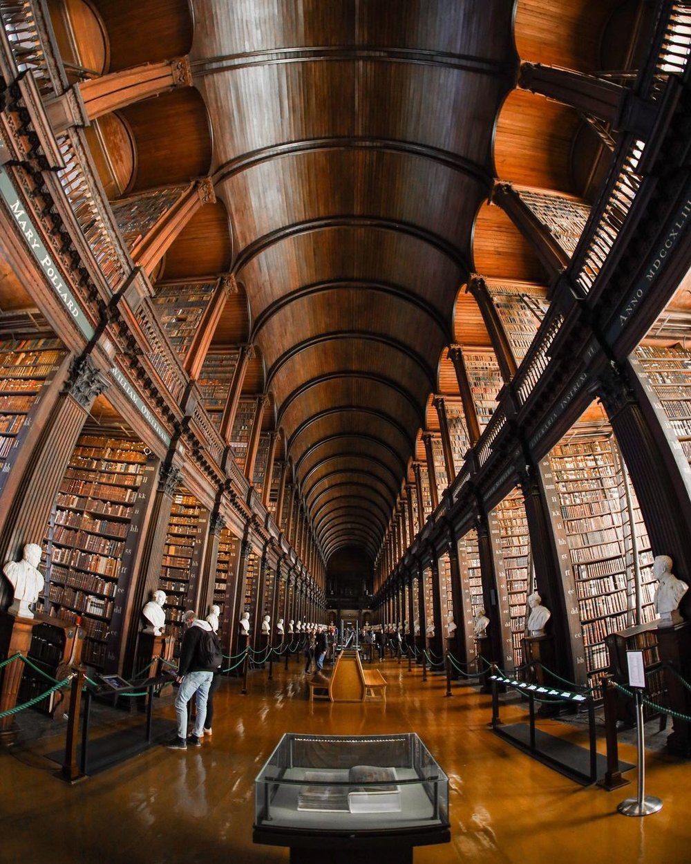 The Long Room in Trinity College Dublin, Ireland most beautiful library in the world