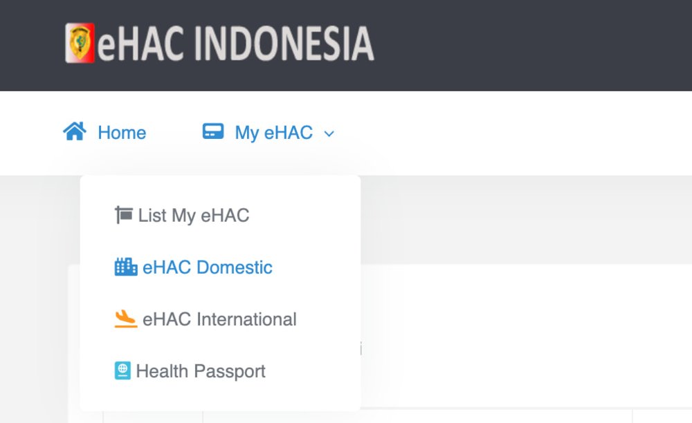 Buat eHAC Baru di Website Kementerian Kesehatan