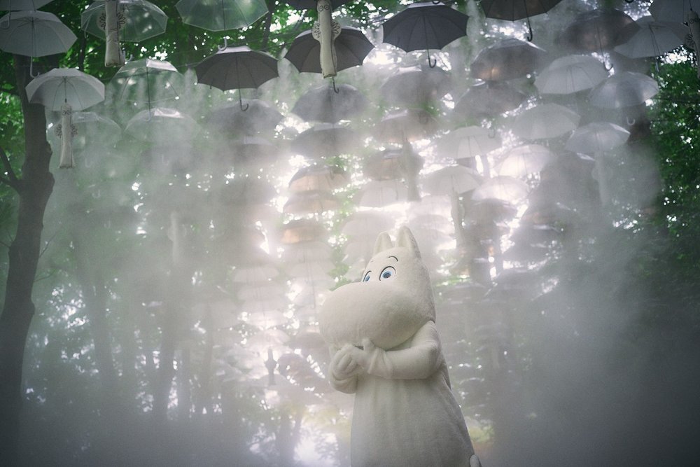 ムーミンとミストシャワー