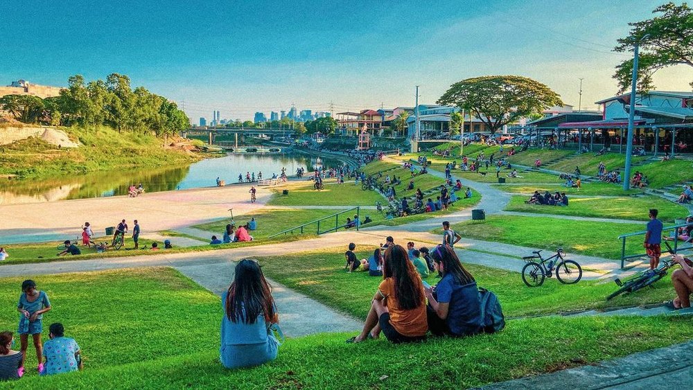 people at marikina river park