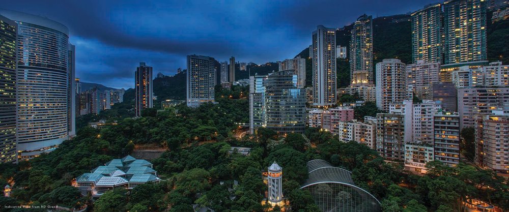 view of trees and buildings from murray hong kong hotel