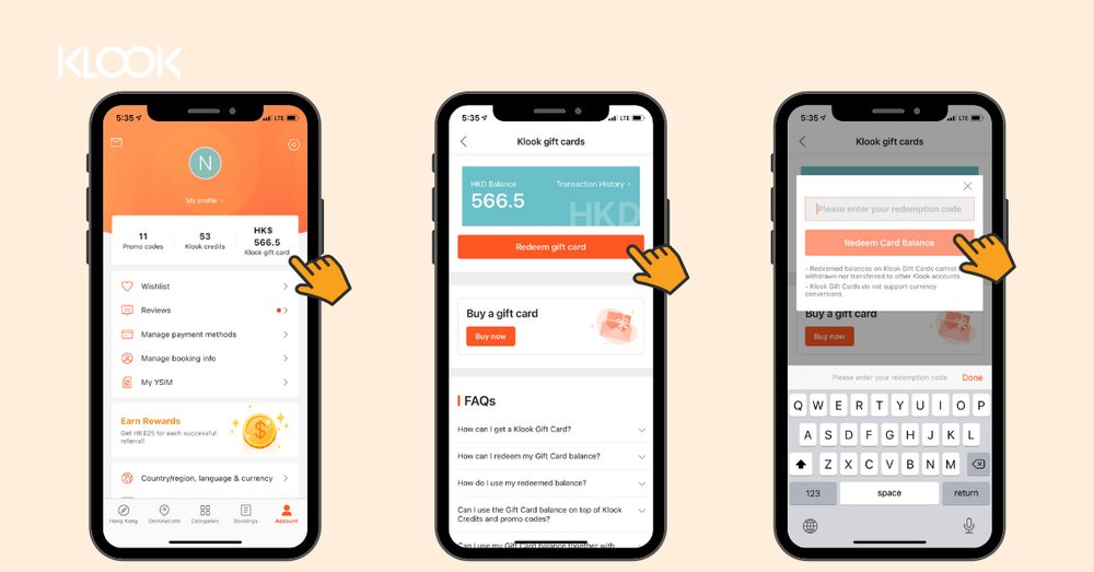 Klook Gift Card Redeem Procedure