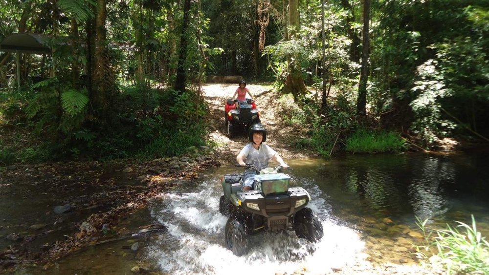 Explore the rainforest on the ATV Quad Bike with dad and the whole family