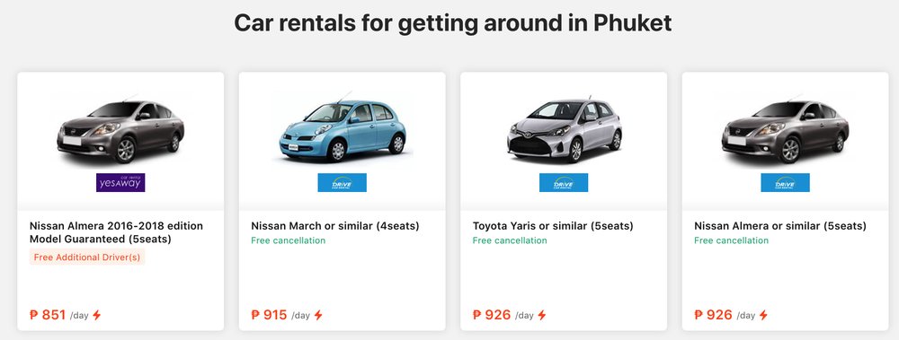 phuket car rental carousel