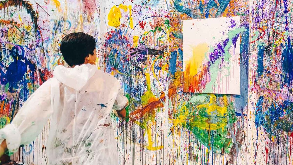 art jamming places splat paint house